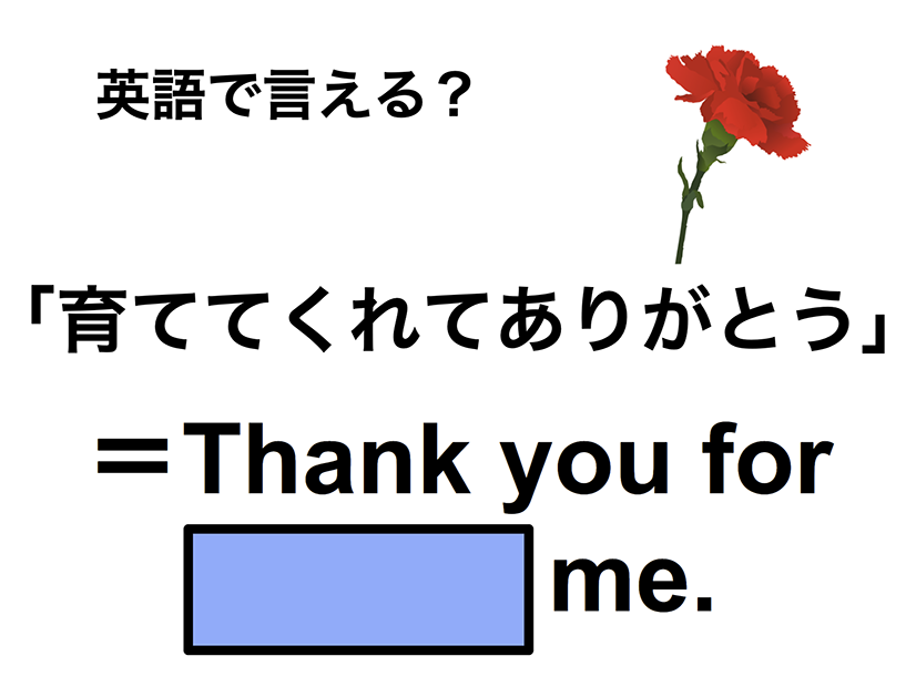 英語で「育ててくれてありがとう」は何て言う？