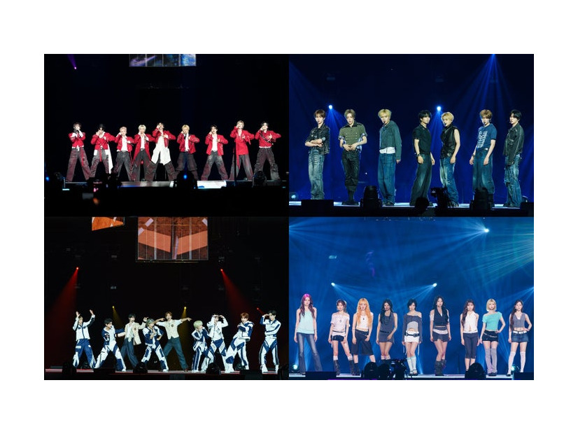 （上段）JO1、ALPHA DRIVE ONE（下段）NiziU、FLARE U、MODYSSEY「KCON JAPAN 2026」（C）CJ ENM Co., Ltd, All Rights Reserved