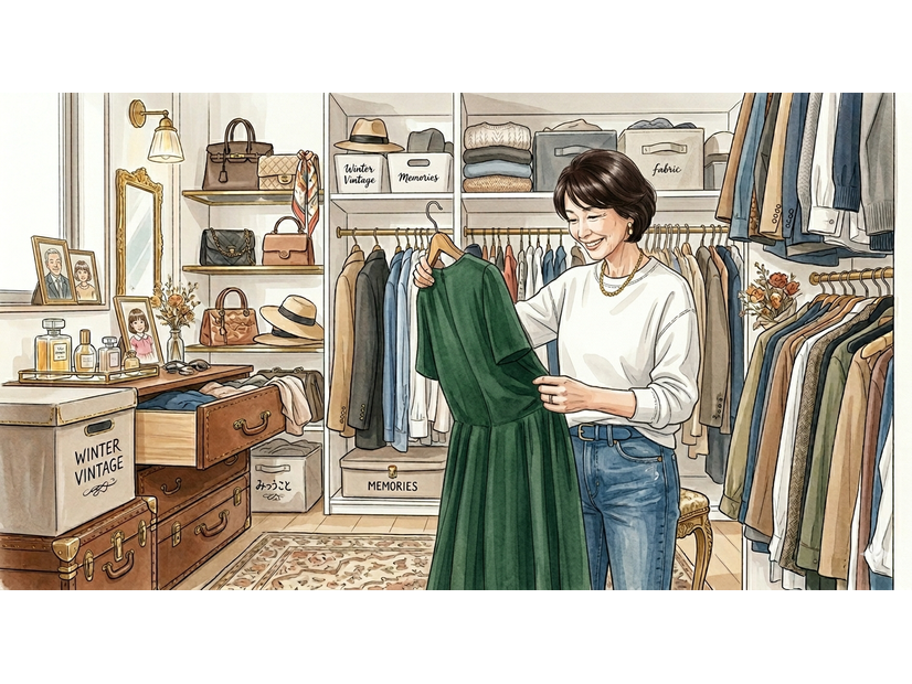 40代50代の服が捨てられない問題。「無理に捨てなくてもいいんじゃない？だって、買うのも歓び。思い出も大切」