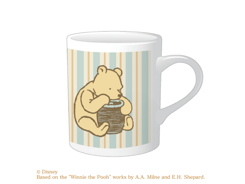 ＜クラシック プーシリーズ＞マグ　ストライプ プーさん【展覧会限定】1,980円