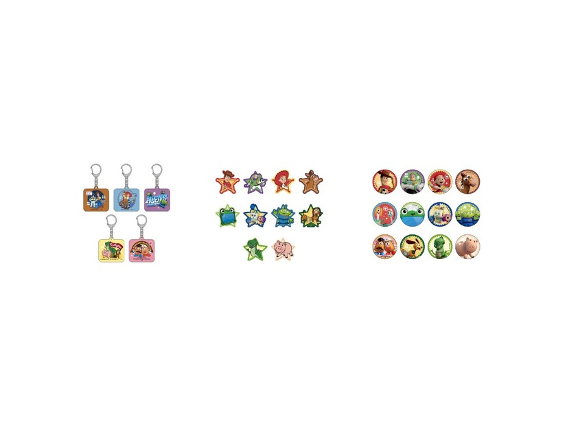 アクリルキーホルダー、ステッカー、ビッグラメ缶バッジ© Disney/Pixar