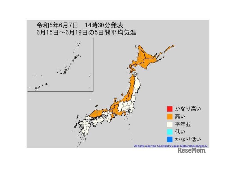 2週間気温予報