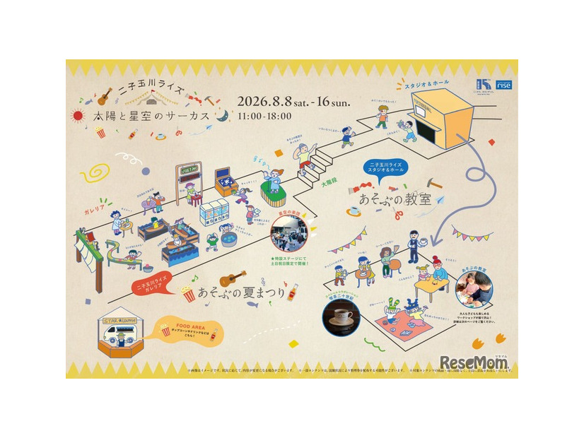 二子玉川ライズ「太陽と星空のサーカス～あそぶの夏まつり＆あそぶの教室～」