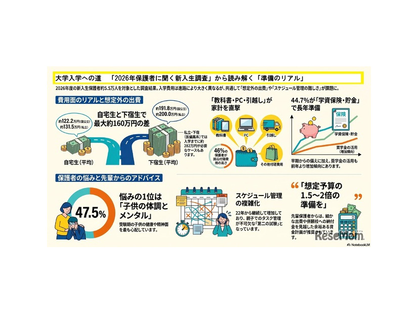 全国大学生協連「2026年保護者に聞く新入生調査」速報より