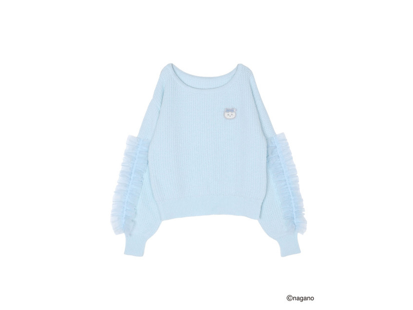 【ちいかわ/dazzlin　specialcollection】フリルスリーブニットプルオーバー