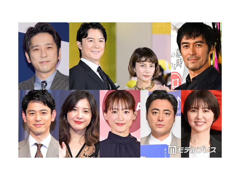 （上段左から）二宮和也、福山雅治、柴咲コウ、阿部寛（下段左から）妻夫木聡、吉高由里子、綾瀬はるか、山田孝之、長澤まさみ（C）モデルプレス