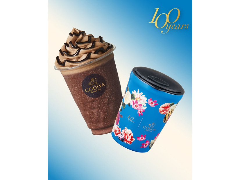 「ゴディバ100周年タンブラー＆エクアドルカカオ71％ダークチョコレートショコリキサー」税込4,200円／提供画像