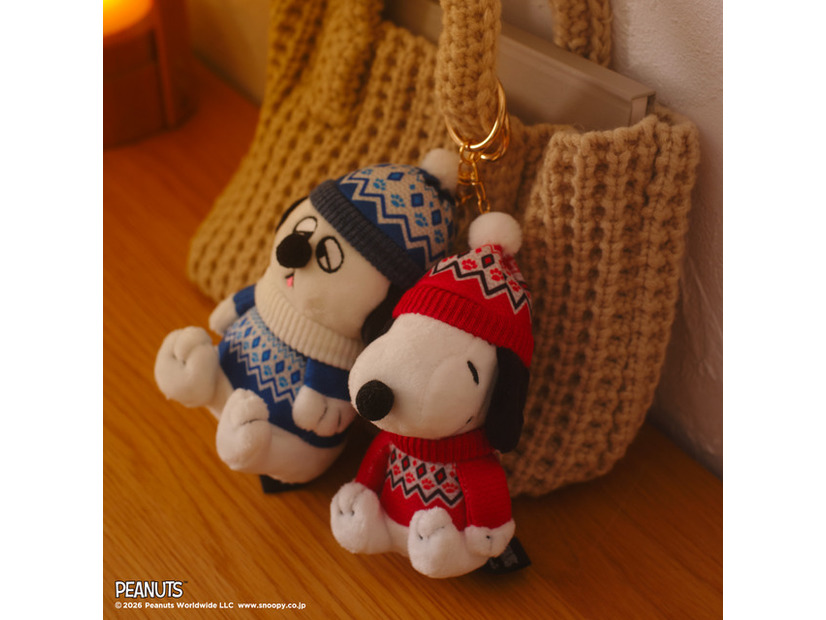 マスコットキーチャーム 各￥2,970※発売当日のみ、1会計につき各商品1点まで／© 2026 Peanuts Worldwide LLC