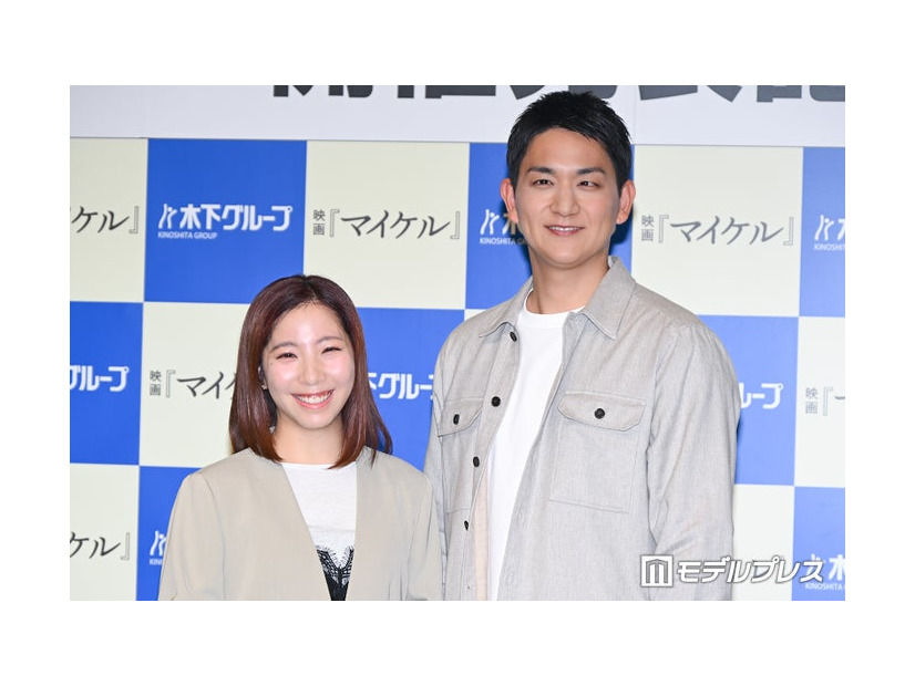「りくりゅうのありがとうツアー presented by 木下グループ」開催発表記者会⾒に出席した三浦璃来、木原龍一（C）モデルプレス