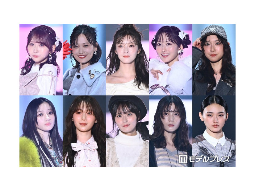 （上段左から）藤嶌果歩、山下美月、田村保乃、一ノ瀬美空、金村美玖（下段左から）川崎桜、守屋麗奈、遠藤さくら、小坂菜緒、山崎天（C）モデルプレス