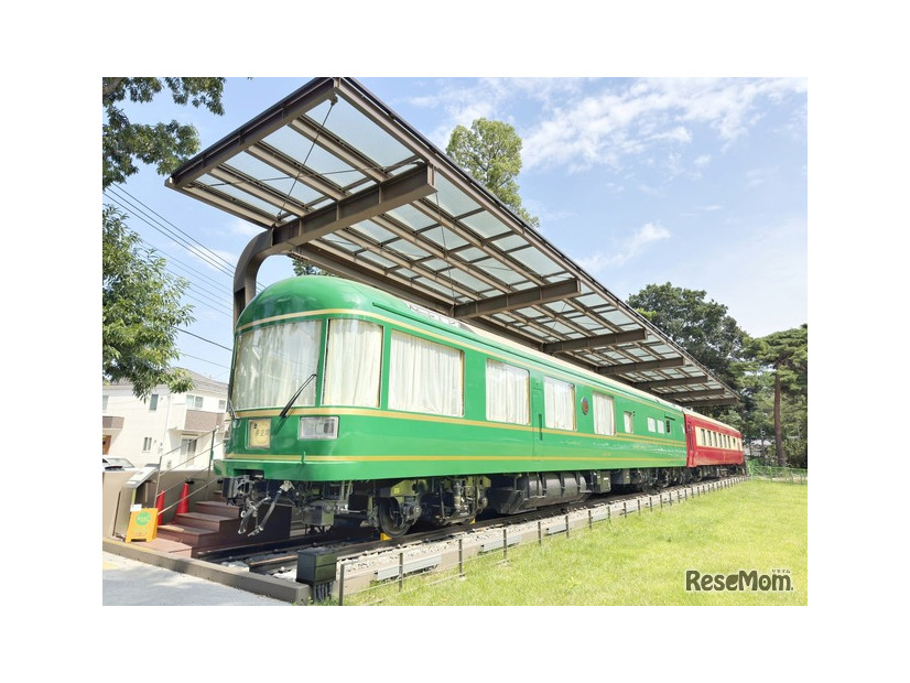 清瀬市立中央公園内に設置されている「夢空間」のダイニングカーとラウンジカー