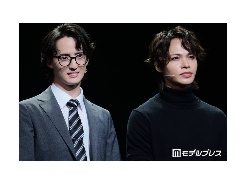 EX THEATER ARIAKE OPENING LINEUP「ノッキンオン・ロックドドア THE STAGE」取材会に出席した川島如恵留、上田竜也（C）モデルプレス