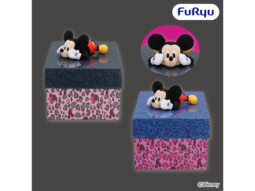 「ミッキーマウス＆ミニーマウス　　ギャルっぽレオパード　ぬいぐるみ　ギフトボックス」（全2種類）©Disney