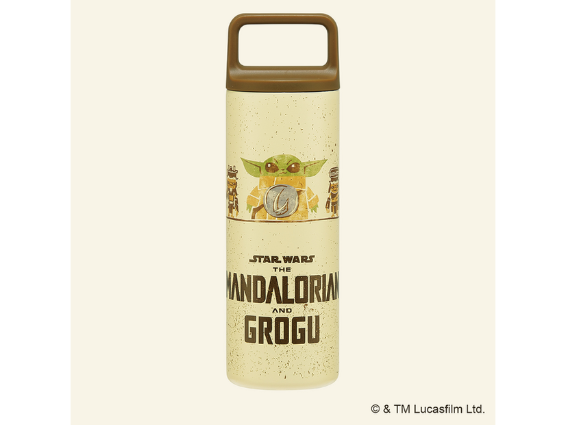「スクエアハンドル付きステンレスマグボトル450ml マンダロリアン＆グローグー」© & TM Lucasfilm Ltd