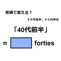 英語で「40代前半」はなんて言う？