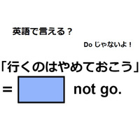 英語で「行くのはやめておこう」はなんて言う？