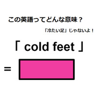 この英語ってどんな意味？「cold feet」