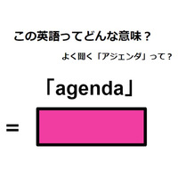 この英語ってどんな意味？「agenda」