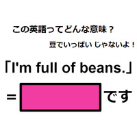 この英語ってどんな意味？「I’m full of beans.」