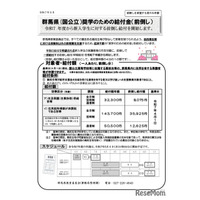 群馬県国公立高、新入生向け奨学金を前倒し給付…返済不要