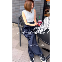 異素材ミックスコーデのお手本。カジュアルなのに垢抜けるワザありスタイル【40代の毎日コーデ】