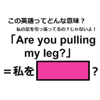 この英語ってどんな意味？「Are you pulling my leg?」