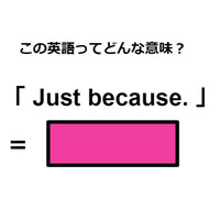 この英語ってどんな意味?「Just because.」