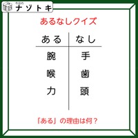 あるなしクイズです！「腕にあって手にない。喉にあって歯にない」あるの共通点とは？【難易度LV３.・中辛】