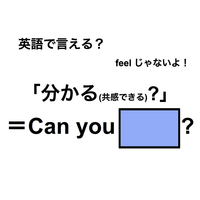 英語で「分かる(共感できる)？」は何て言う？