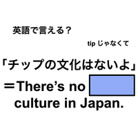 英語で「チップの文化はないよ」は何て言う？