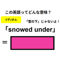 この英語ってどんな意味？「snowed under」