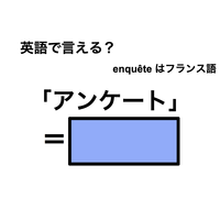 英語で「アンケート」は何て言う？