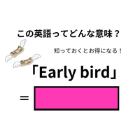 この英語ってどんな意味？「Early bird」