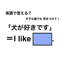 英語で「犬が好きです」は何て言う？