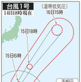 台風1号、15日に小笠原諸島へ 画像