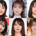 （上段ひだり）若月佑美、秋元真夏、深川麻衣（下段左から）和田まあや、高山一実、樋口日奈（C）モデルプレス