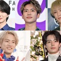 （左から時計回りに）吉野北人、三山凌輝、藤原樹、塩野瑛久、浦川翔平（C）モデルプレス