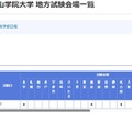 2025年度 青山学院大学 地方試験会場一覧（一部）