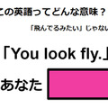 この英語ってどんな意味？「You look fly.」 画像