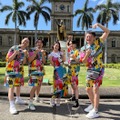 設楽統、磯村勇斗、剛力彩芽、宮世琉弥、高橋茂雄（C）TBS