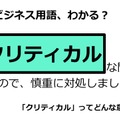 ビジネス用語「クリティカル」ってどんな意味？ 画像