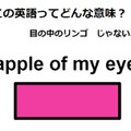 この英語ってどんな意味？「apple of my eye」 画像