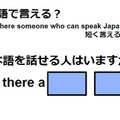 英語で「日本語を話せる人はいますか？」はなんて言う？ 画像