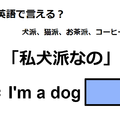 英語で「私犬派なの」はなんて言う？ 画像