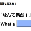 英語で「なんて偶然！」はなんて言う？ 画像