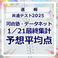 【共通テスト2025】予想平均点（1/21速報・最終）