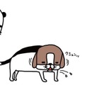 ジャーキーを食べる愛犬がかわいい思わず口に近づいてみると…【パンダと犬 ＃６】 画像