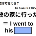 英語で「彼の家に行った」はなんて言う？ 画像