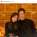 板野友美、高橋奎二選手／高橋奎二選手Instagramより