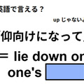英語で「仰向けになって」は何て言う？ 画像